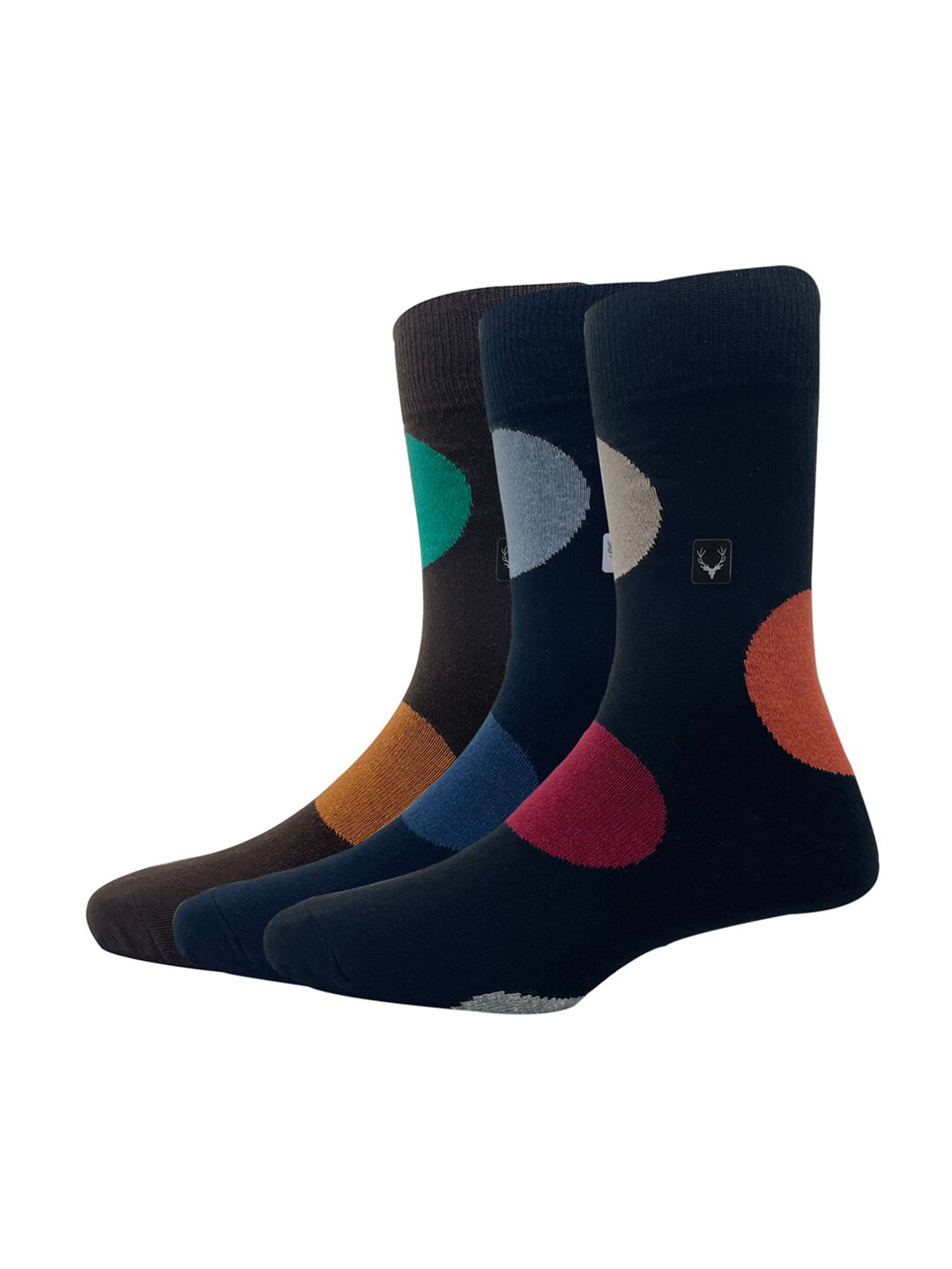 

Allen Solly Men Pack Of 3 Patterned Calf-Length Socks, Brown