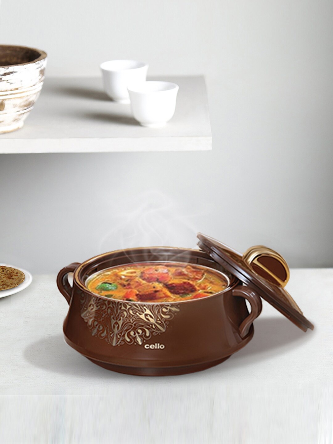 

Cello Midas Set of 3 Insulated Casserole For Roti-500ml, 1L,1.5L, Brown