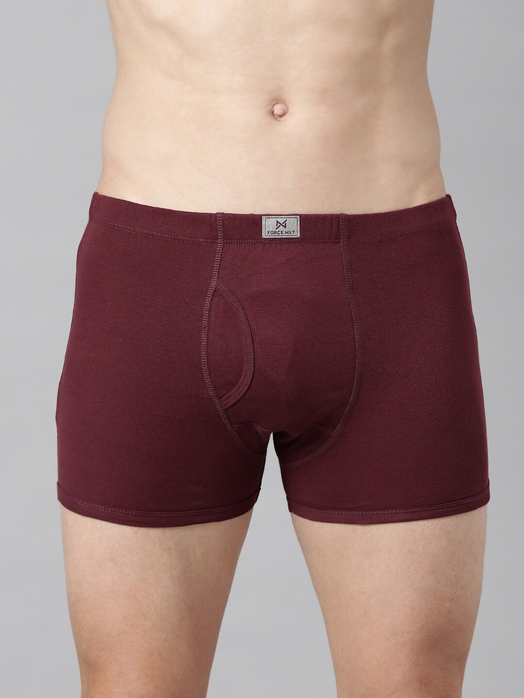 

Force NXT Men Maroon Solid Pure Cotton Trunk