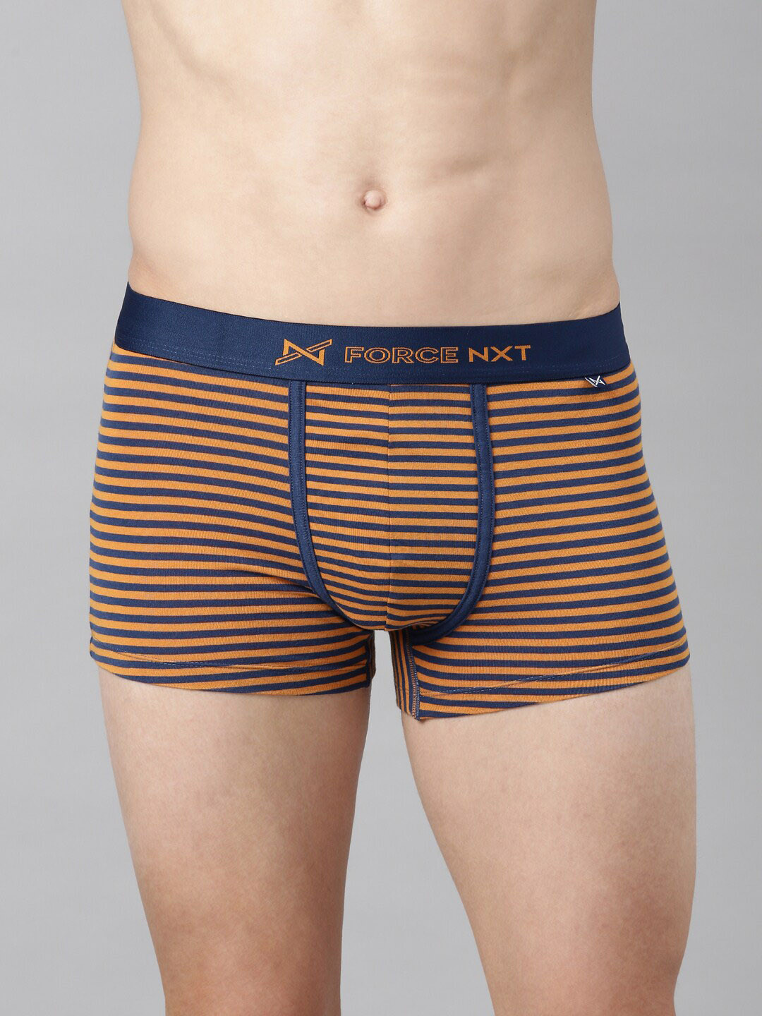 

Force NXT Men Orange Striped Pure Cotton Trunk