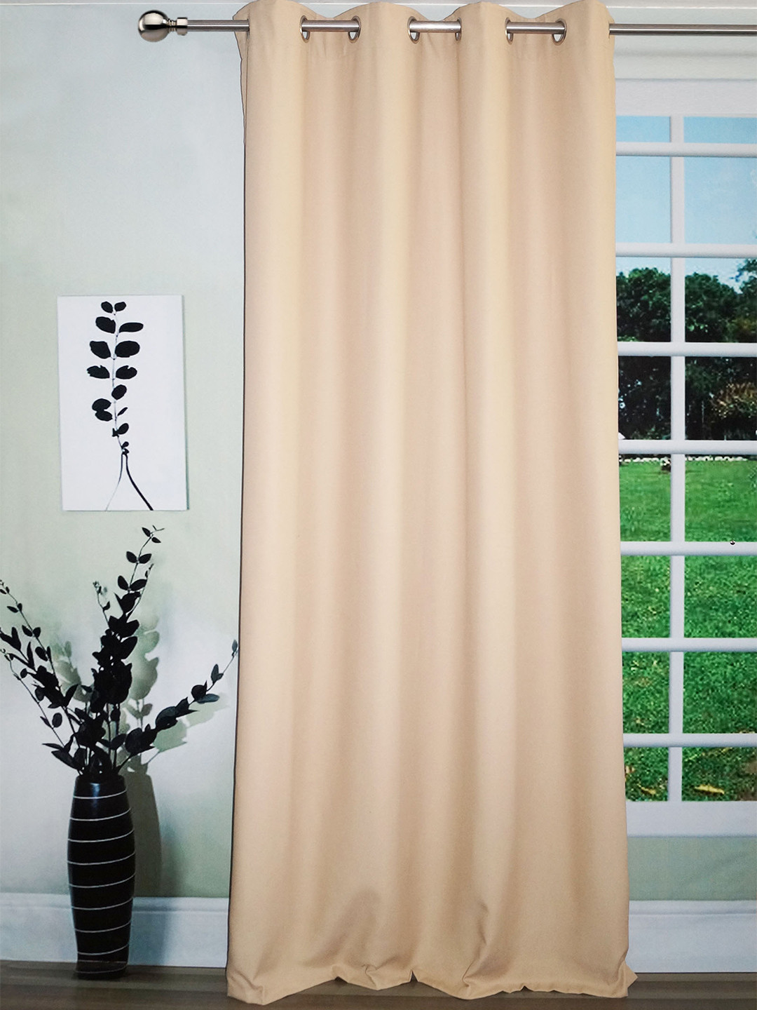 

Lushomes Beige Water Repellent Door Curtain