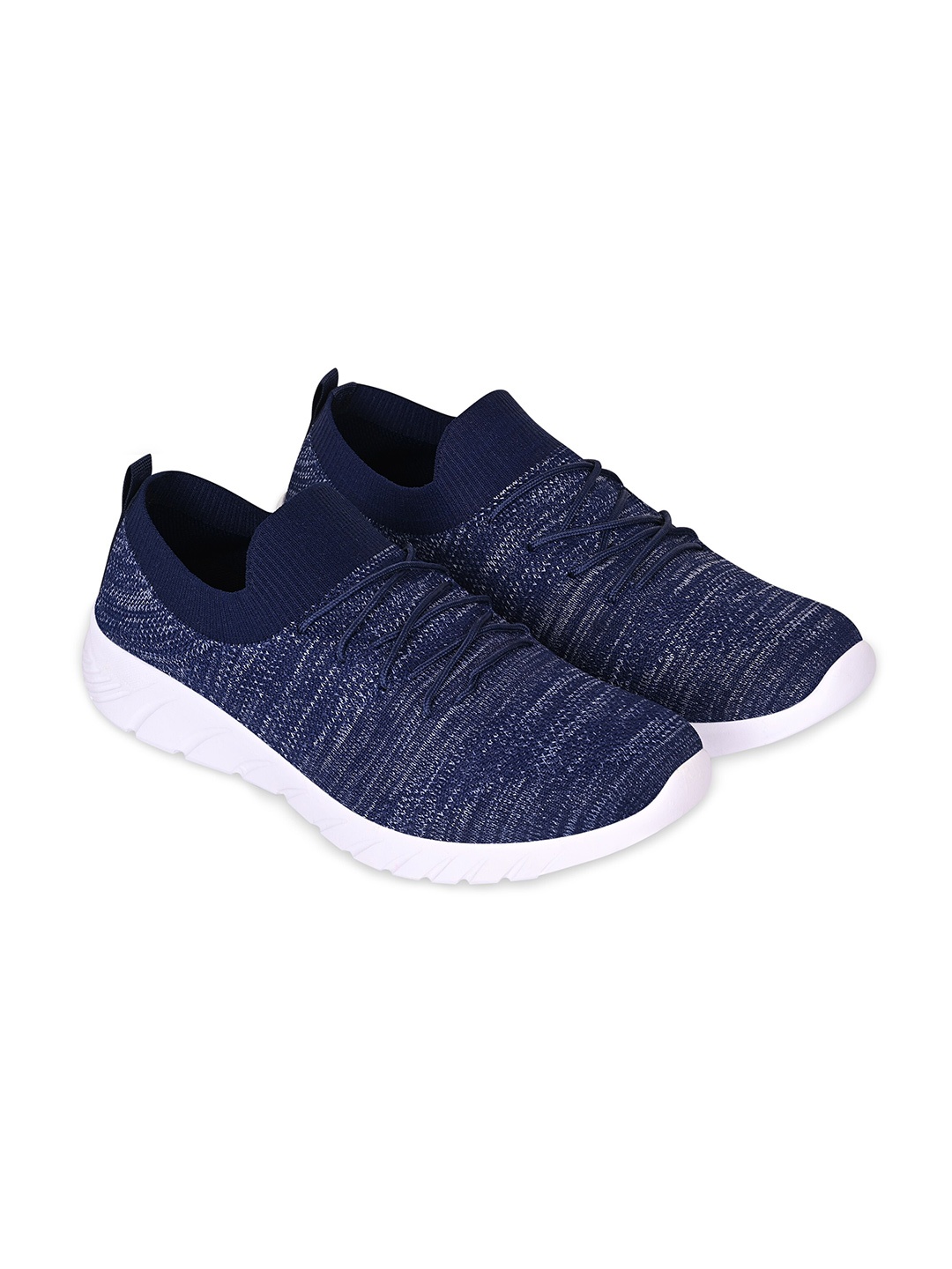 

TPENT Men Navy Blue Mesh Running Anti Odour Non-Marking Shoes