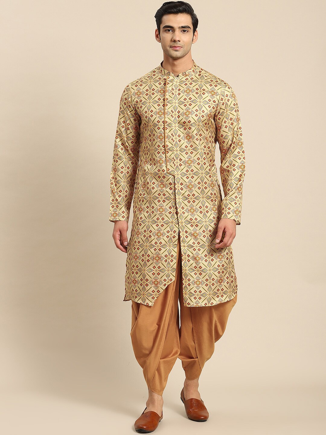 

KISAH Men Yellow Ethnic Motifs Printed Kurta
