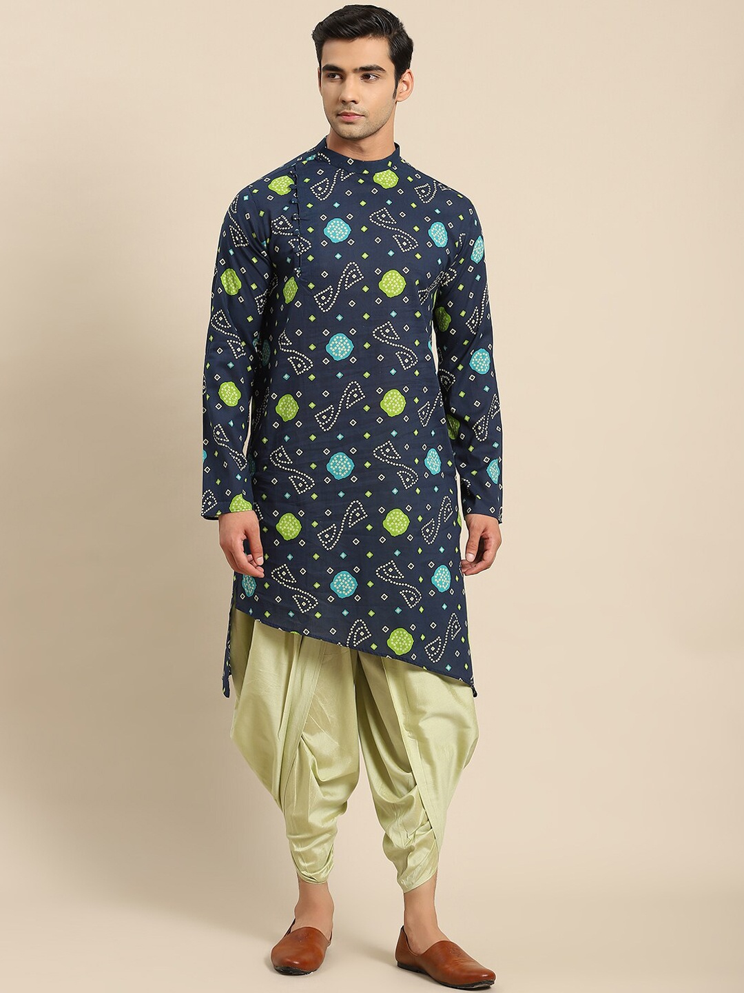 

KISAH Men Blue Ethnic Motifs Printed Kurta