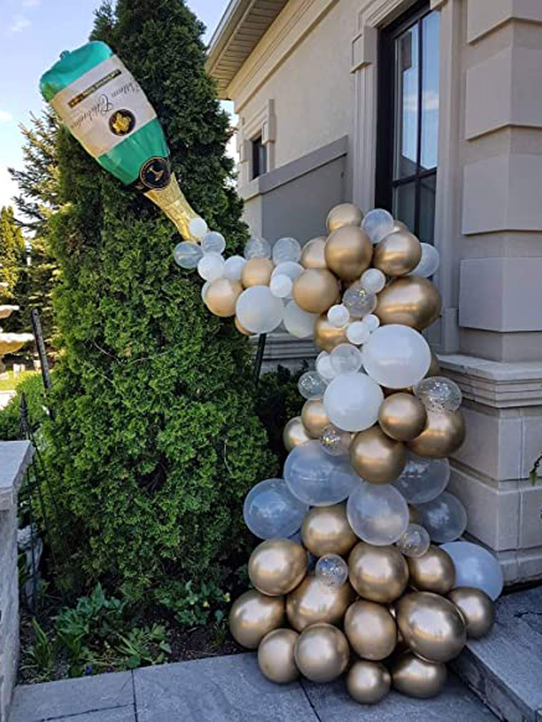 

BS AMOR Green & Gold Champagne Birthday Decoration Balloon