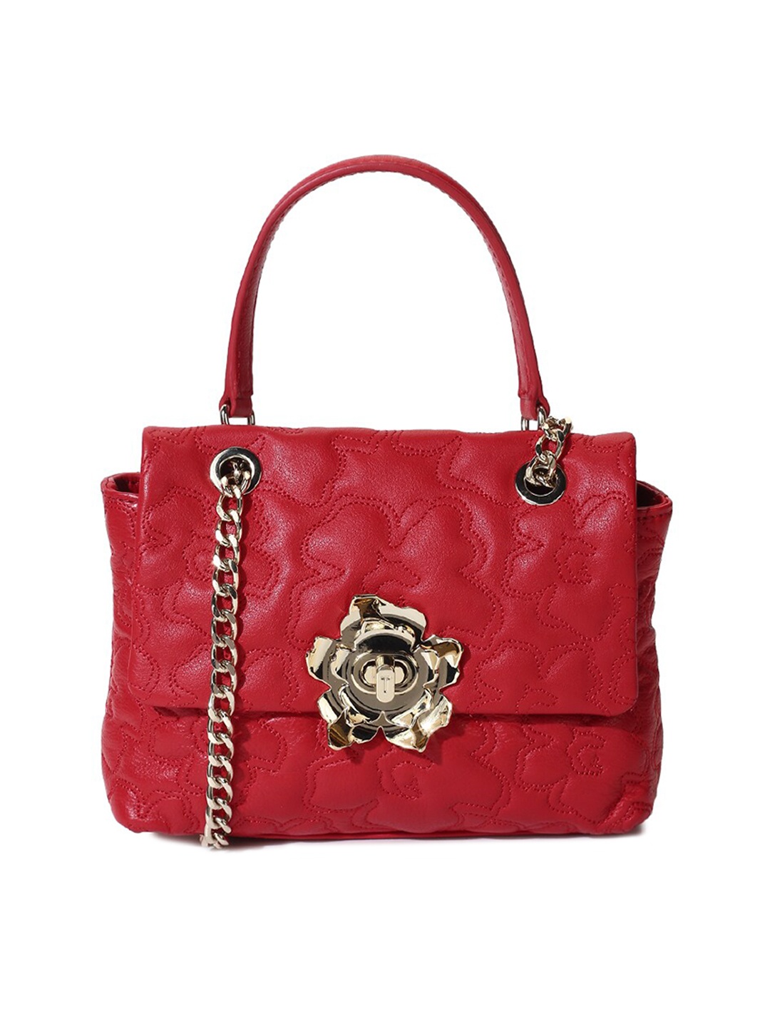 

Ted Baker Women Red Leather Structured Handheld Bag