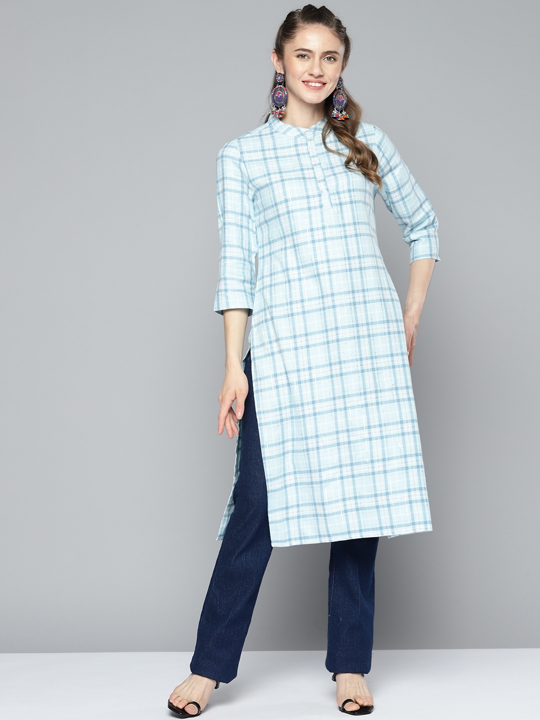 

HERE&NOW Women Checked Kurta, Multi