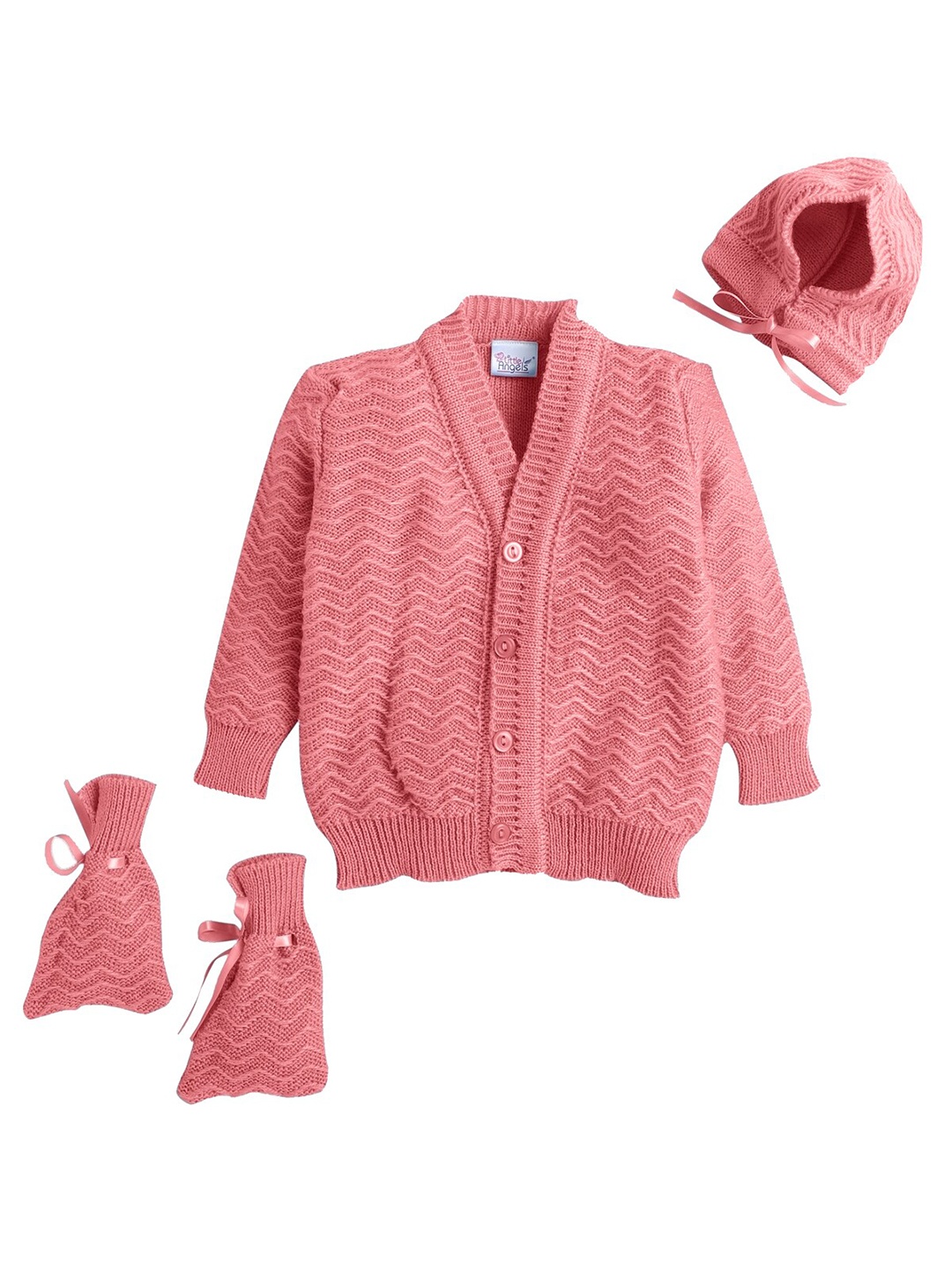 

Little Angels Girls Pink Cardigan