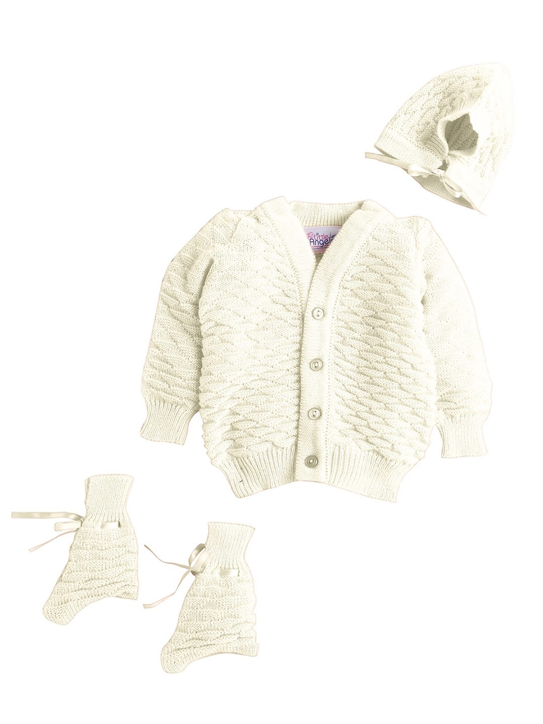 

Little Angels Unisex Kids Cream-Coloured Cardigan