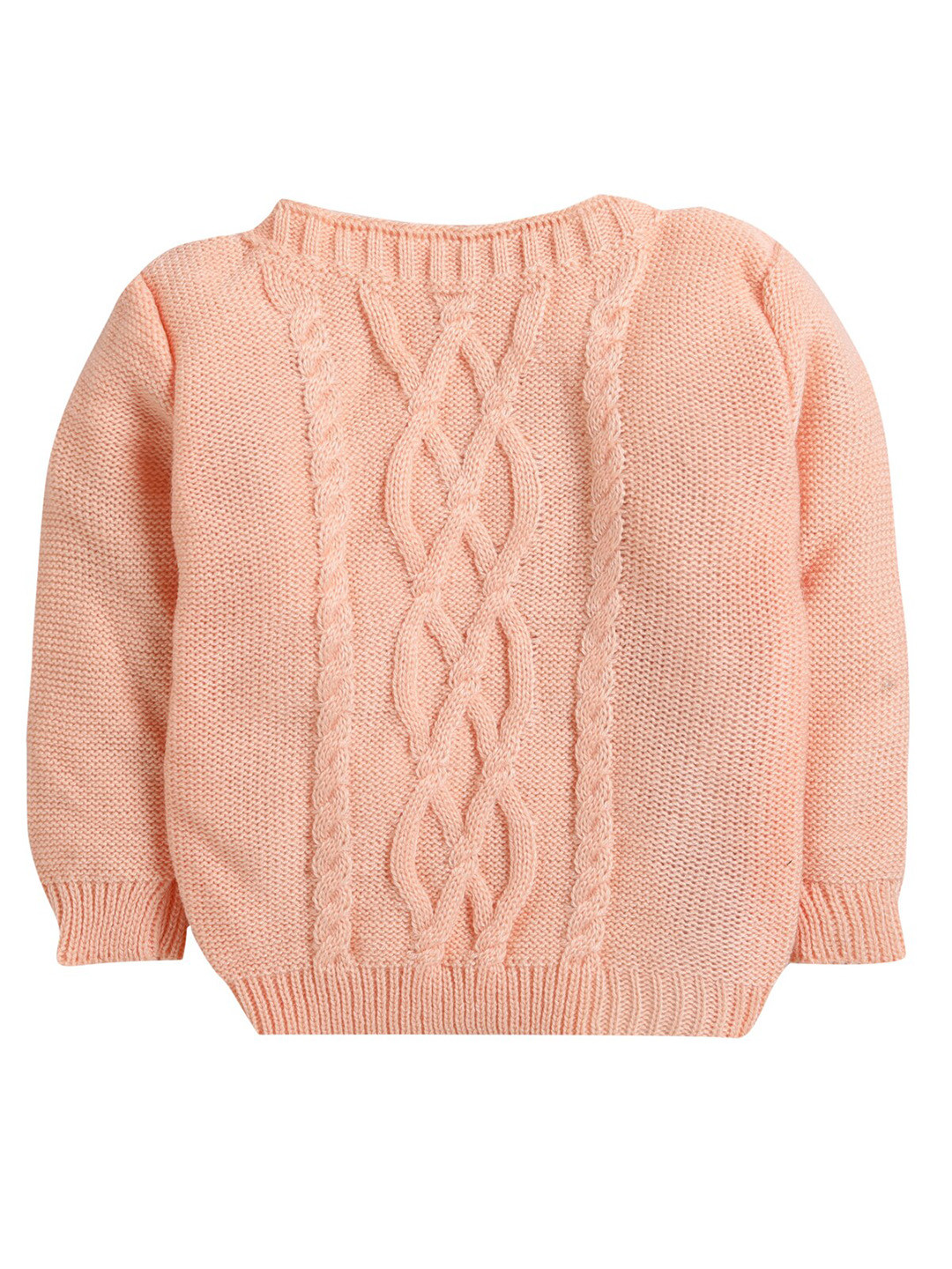 

Little Angels Unisex Kids Peach-Coloured Cable Knit Pullover