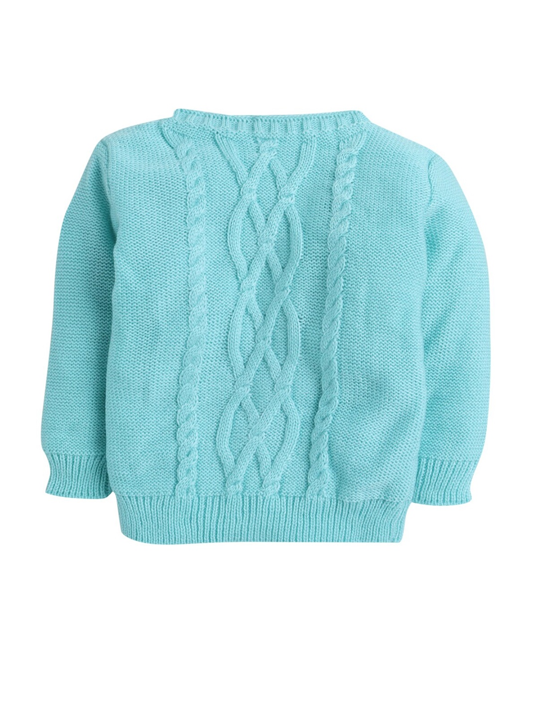 

Little Angels Kids Sea Green Cable Knit Acrylic Pullover Sweater