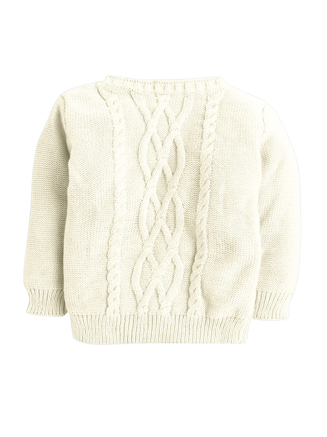 

Little Angels Kids Cream-Coloured Cable Knit Pullover Sweater