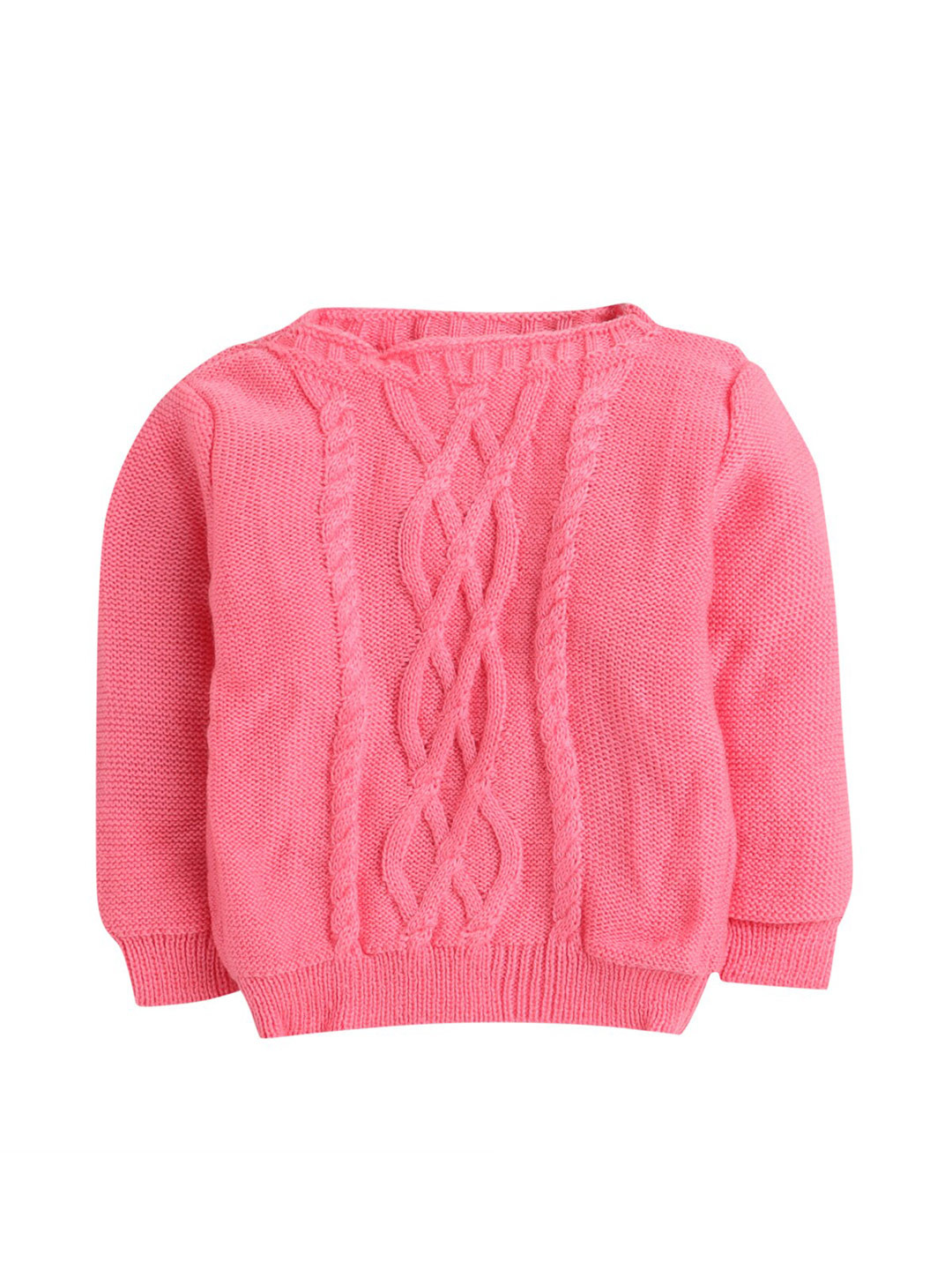 

Little Angels Girls Pink Cable Knit Pullover