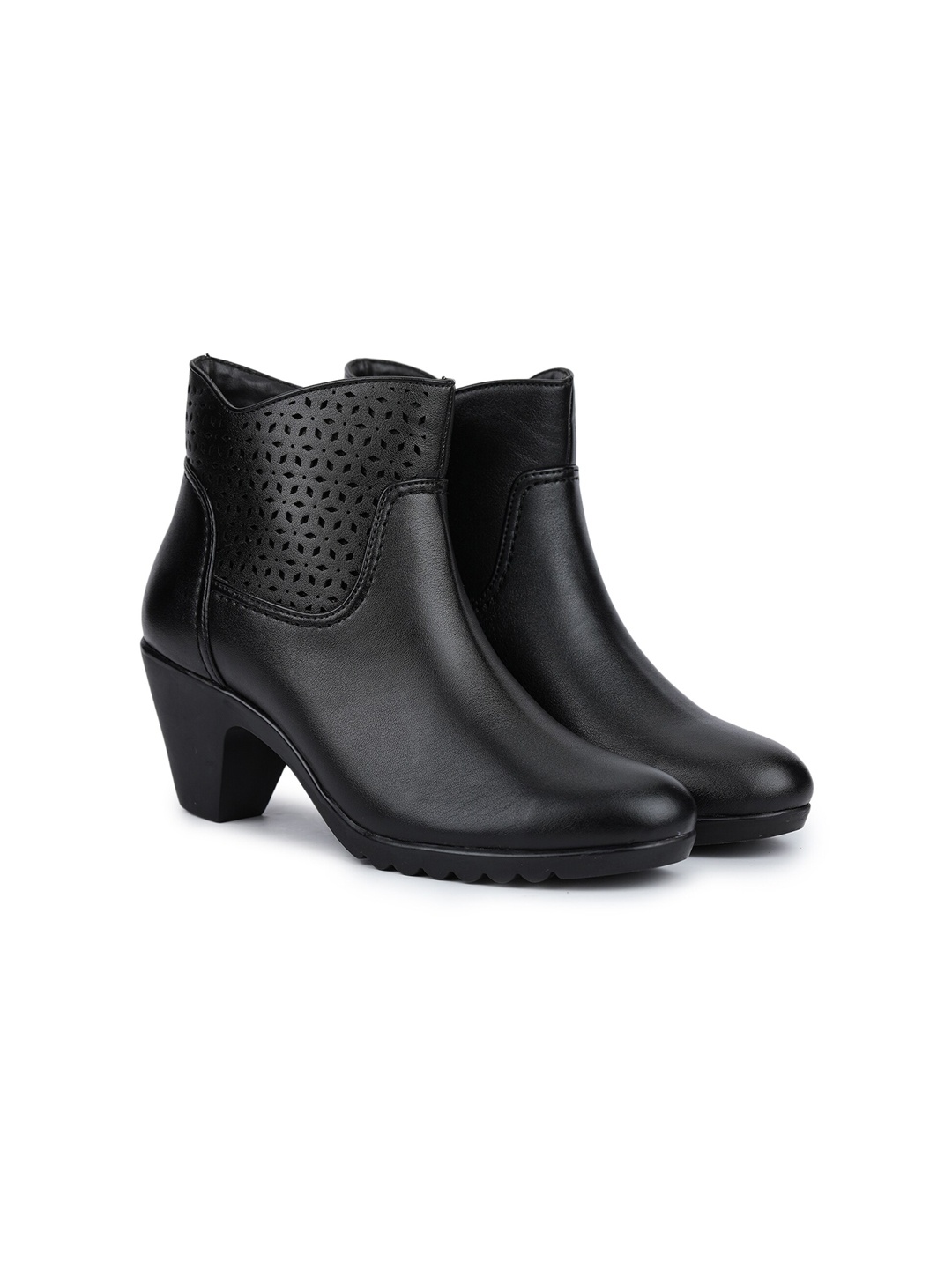 

GARDIN Women Black Laser Cuts Casual Regular Boots