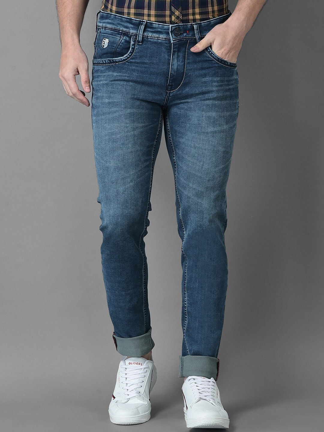

Canary London Men Blue Smart Skinny Fit Low-Rise Heavy Fade Stretchable Jeans