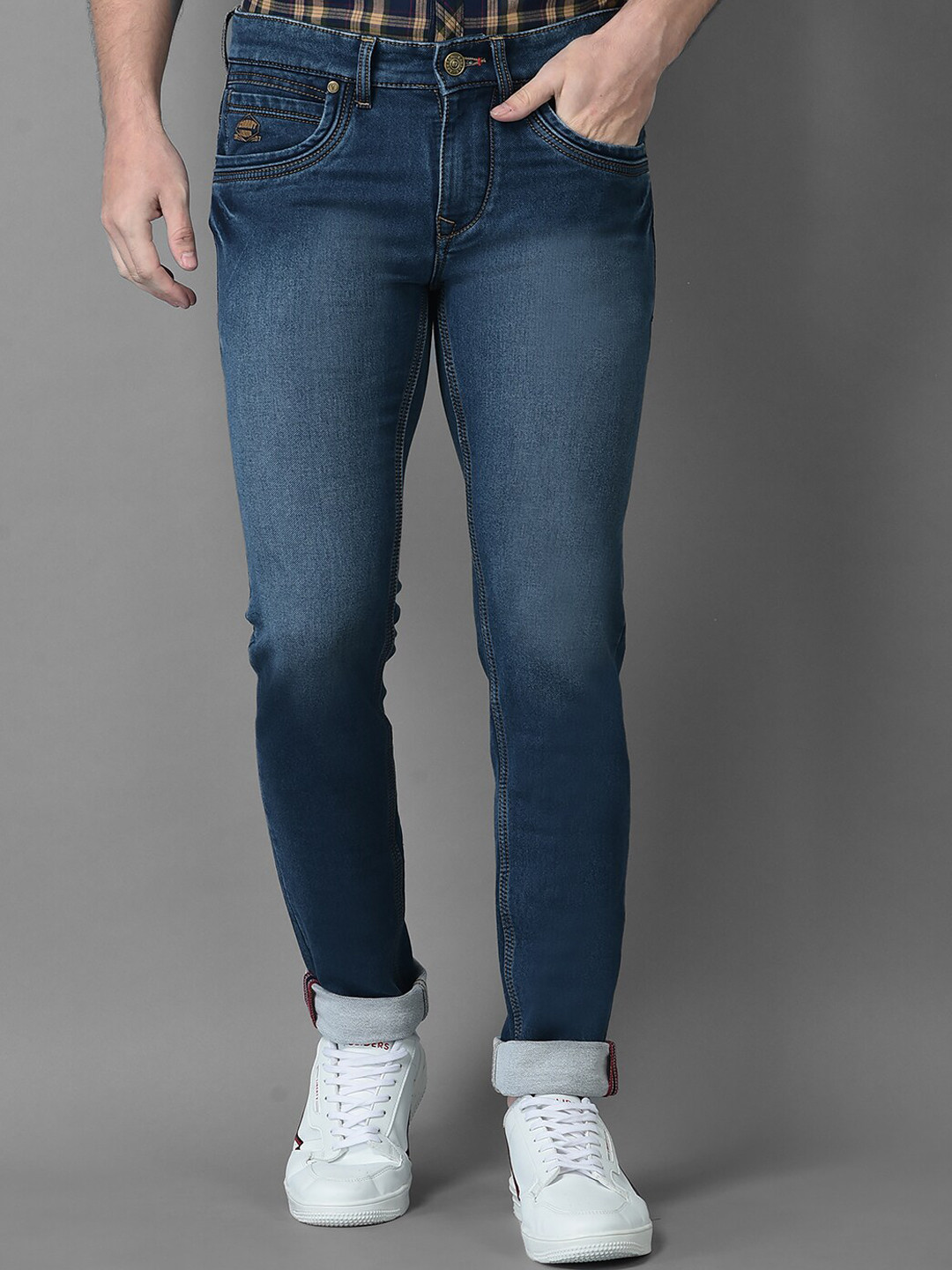 

Canary London Men Blue Smart Skinny Fit Light Fade Printed Stretchable Jeans