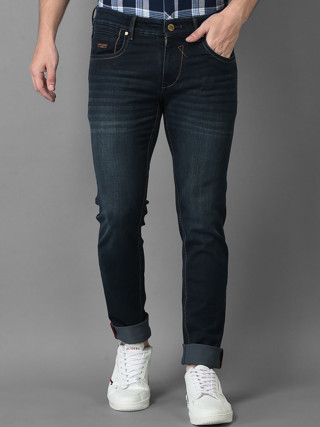 

Canary London Men Blue Smart Skinny Fit Light Fade Printed Stretchable Jeans