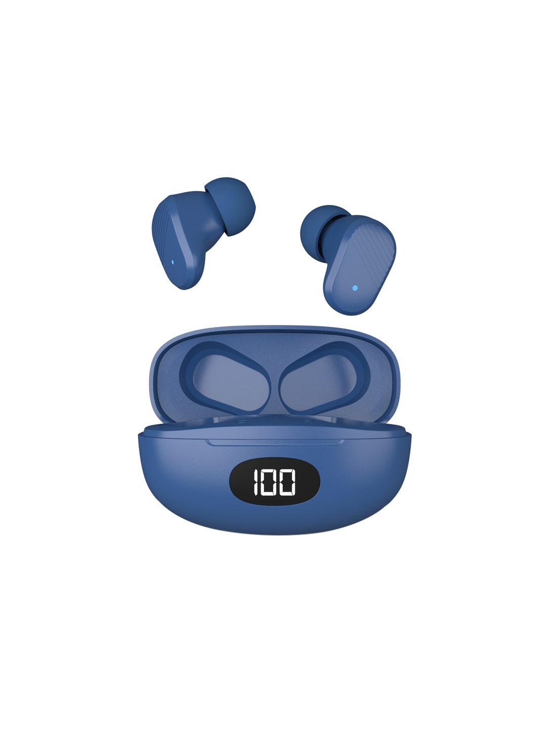 

SWAGME Blue Solid True Wireless Earbuds with Dual ENC & Digital Display