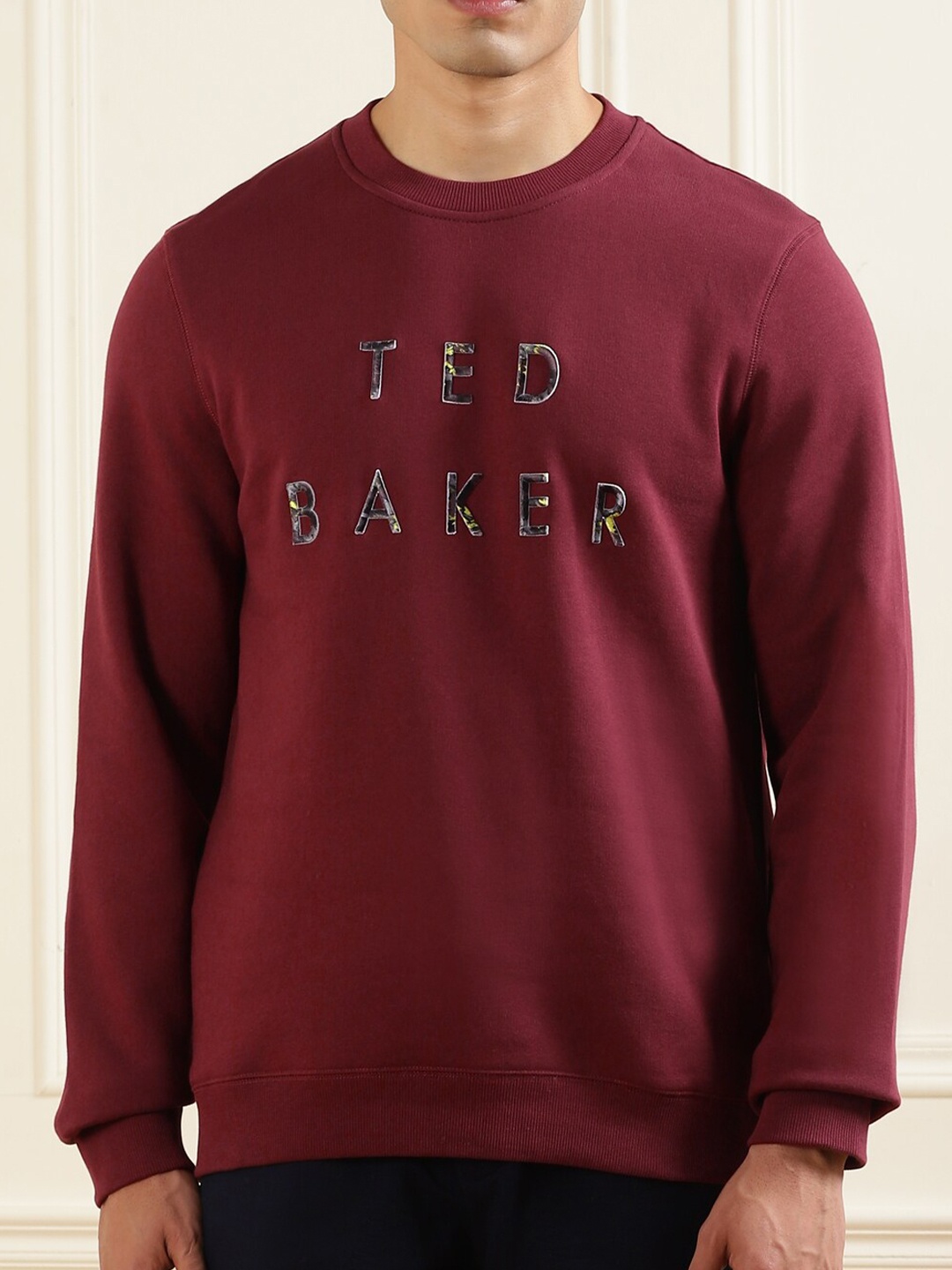 

Ted Baker Men Red Printed Pure Cotton Sweatshirt
