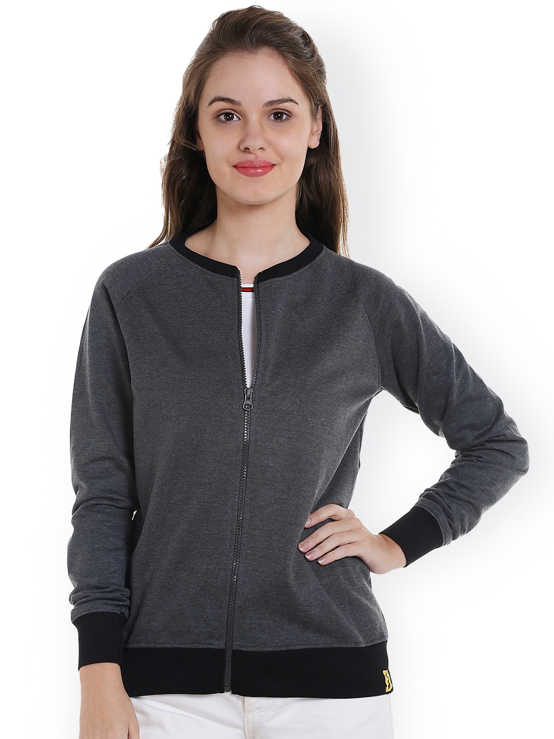 

Campus Grey Sutra Women Charcoal Grey Solid Sweatshirt