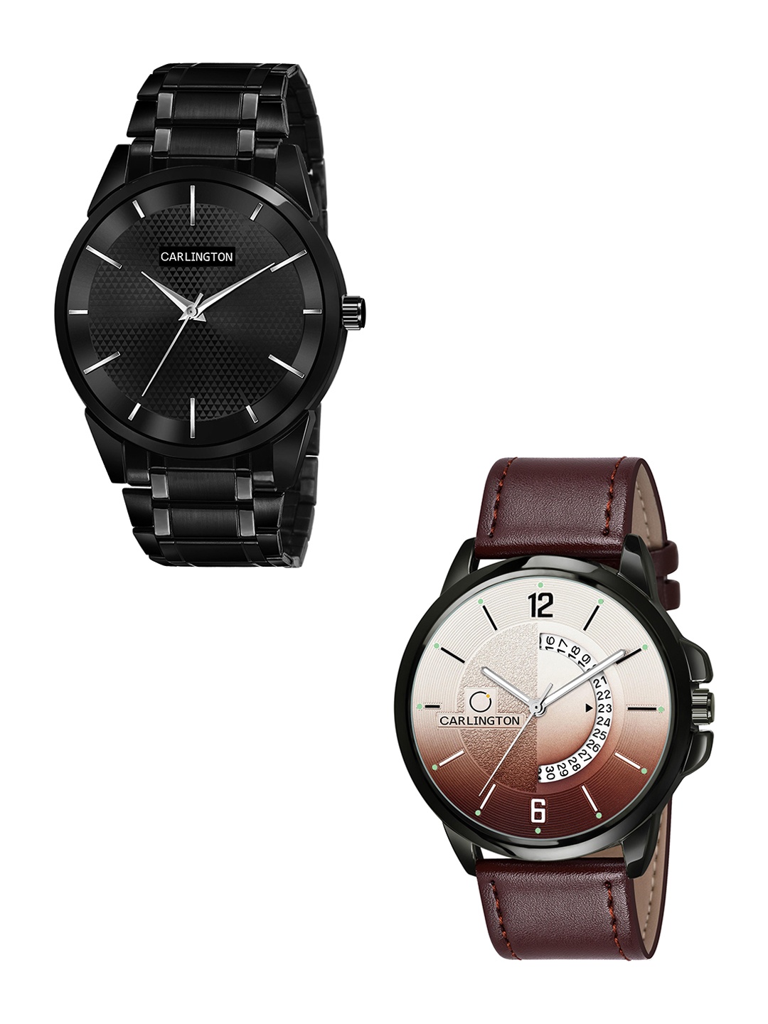 

CARLINGTON Men Pack of 2 Analogue Combo Watch Combo CT6010 BB-CT1030, Black