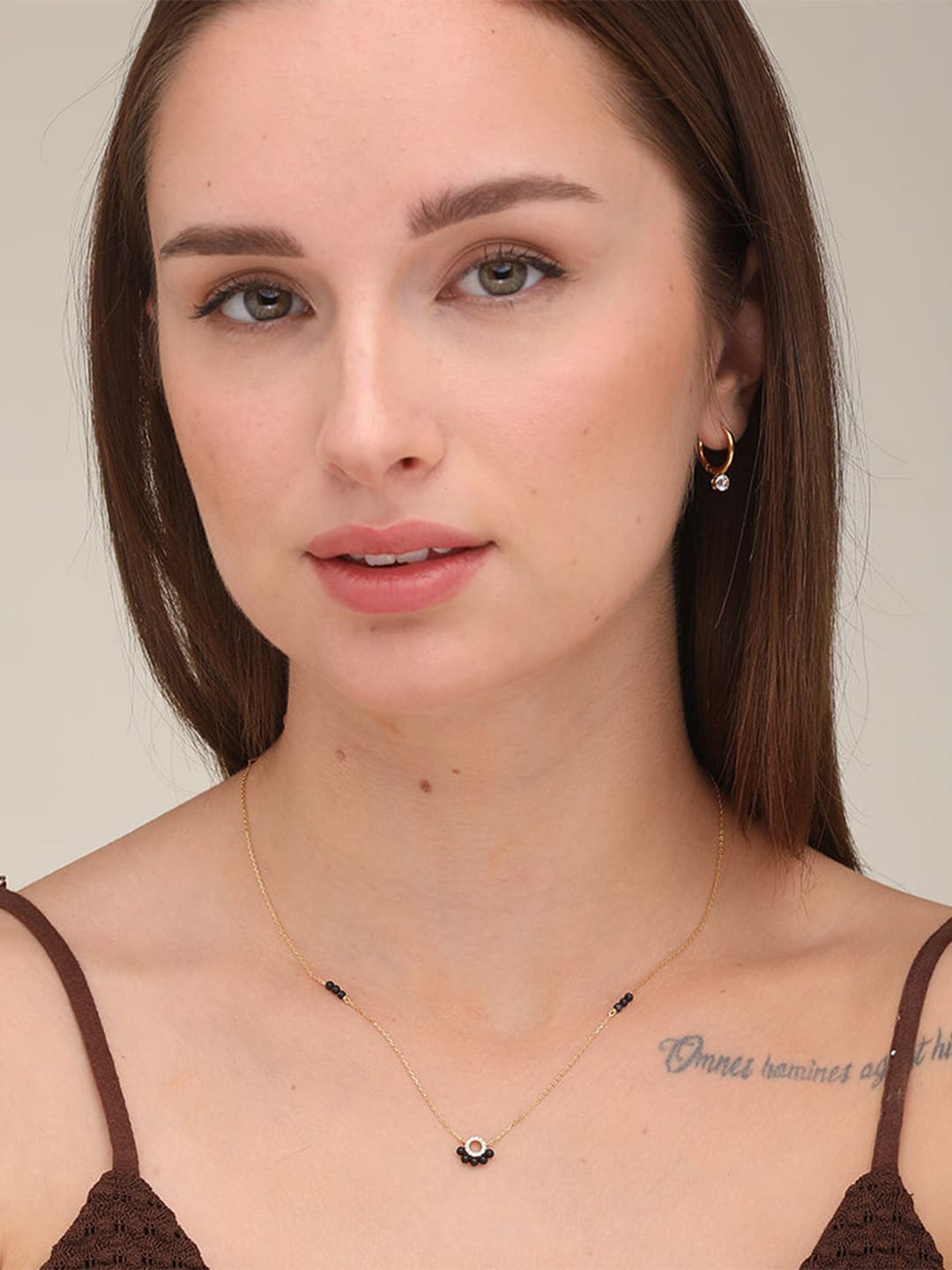 

PALMONAS 18K Gold-Plated 925 Sterling Silver Black Beaded Mangalsutra