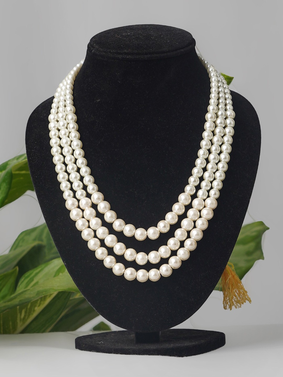 

Unnati Silks White Amravati Ocean Beads Layered Necklace