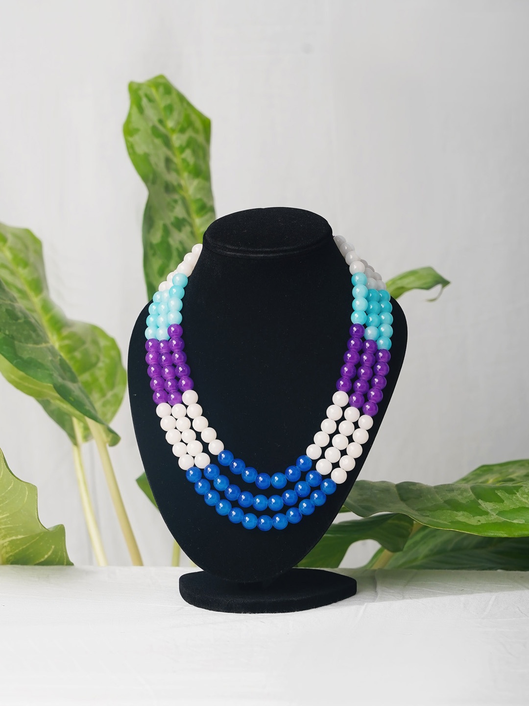 

Unnati Silks Multicoloured Amravati Ocean Beads Layered Necklace, Multi