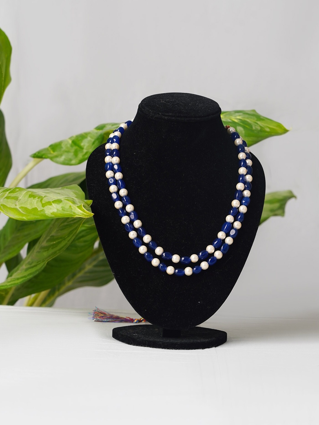 

Unnati Silks Blue & White Layered Necklace
