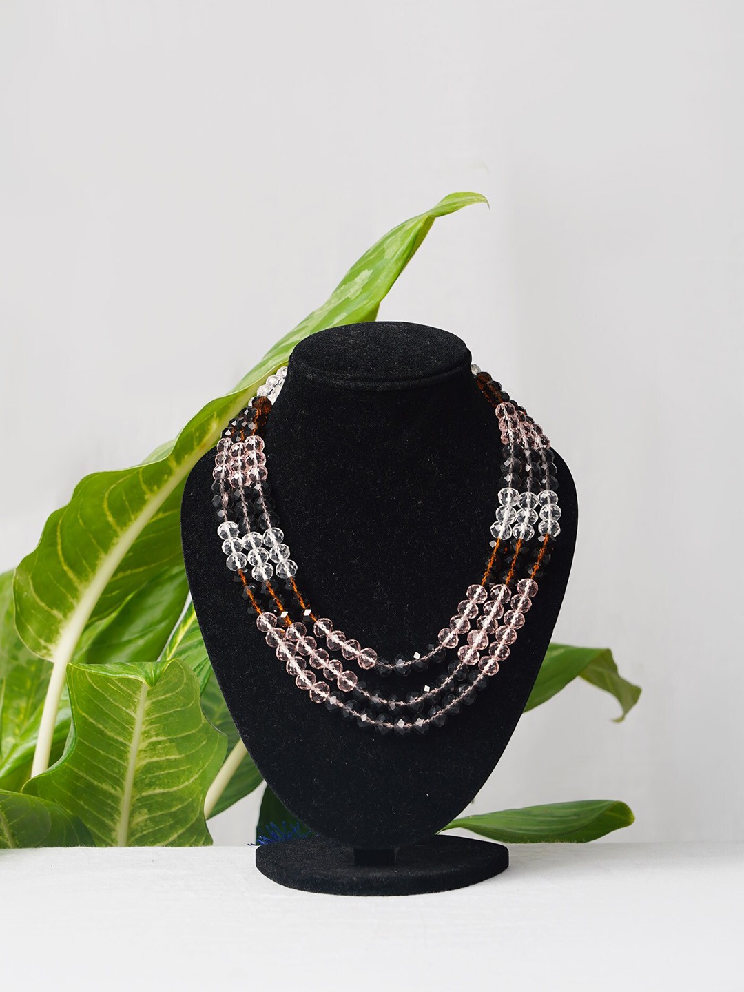 

Unnati Silks Maroon & White Layered Necklace