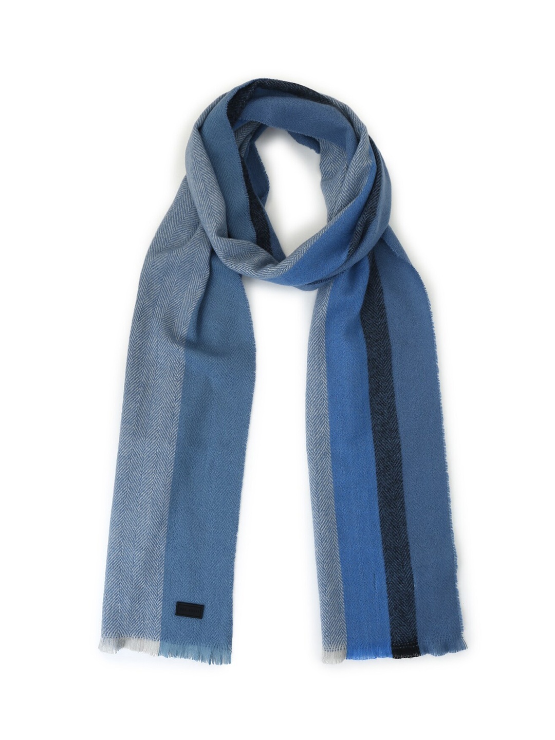 

Ted Baker Men Blue & Black Striped Scarf