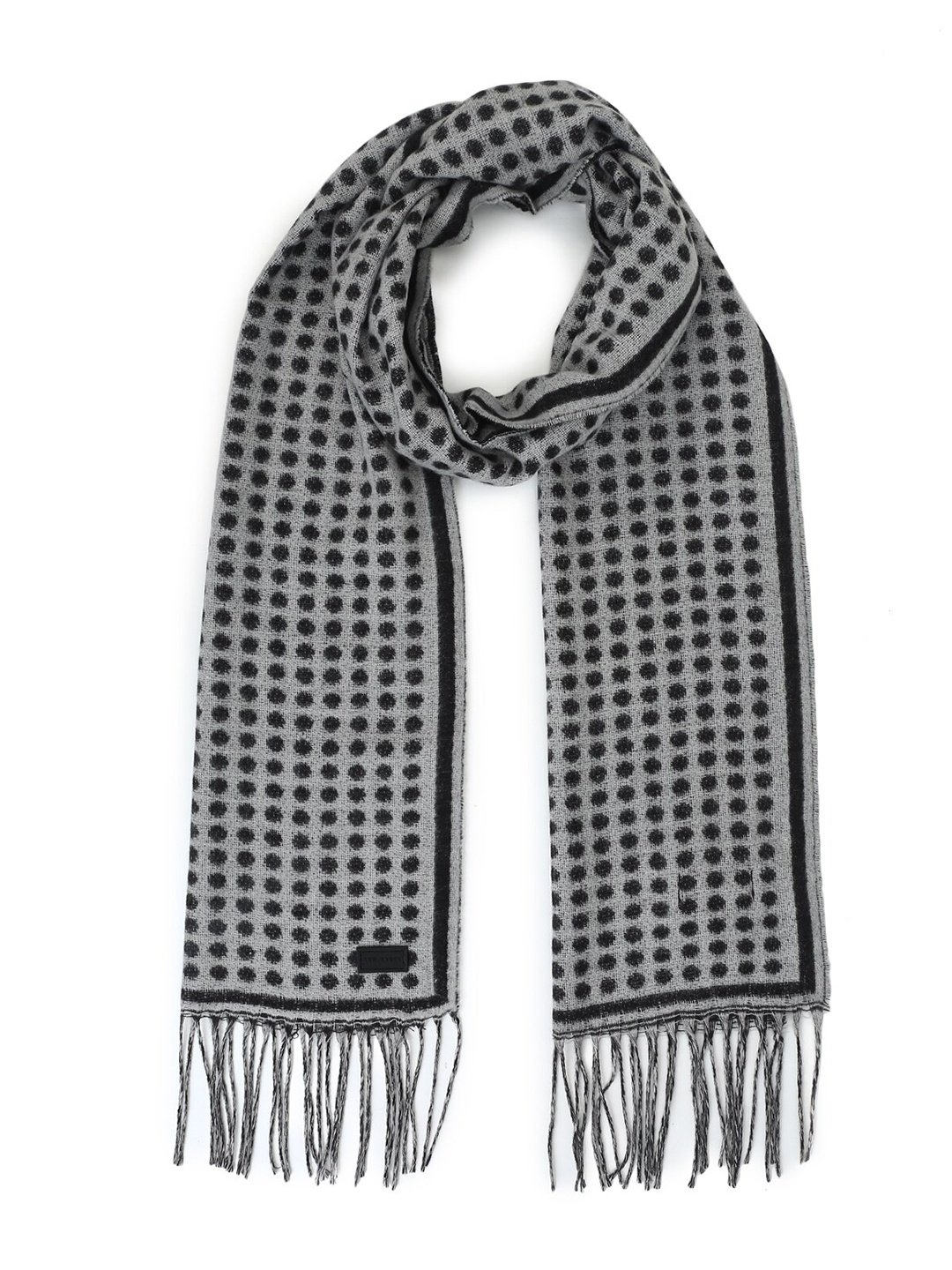 

Ted Baker Men Black & Grey Checked Scarf