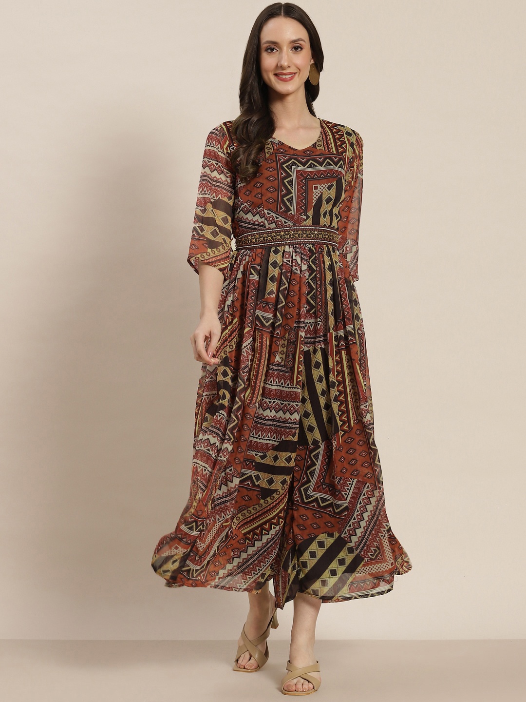 

Juniper Brown & Black Printed Basic Jumpsuit
