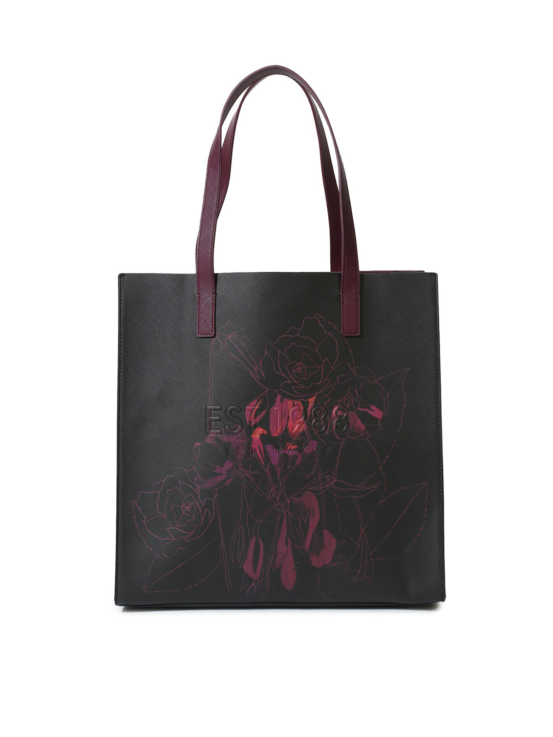 

Ted Baker Women Black Floral Printed PVC Tote Bag