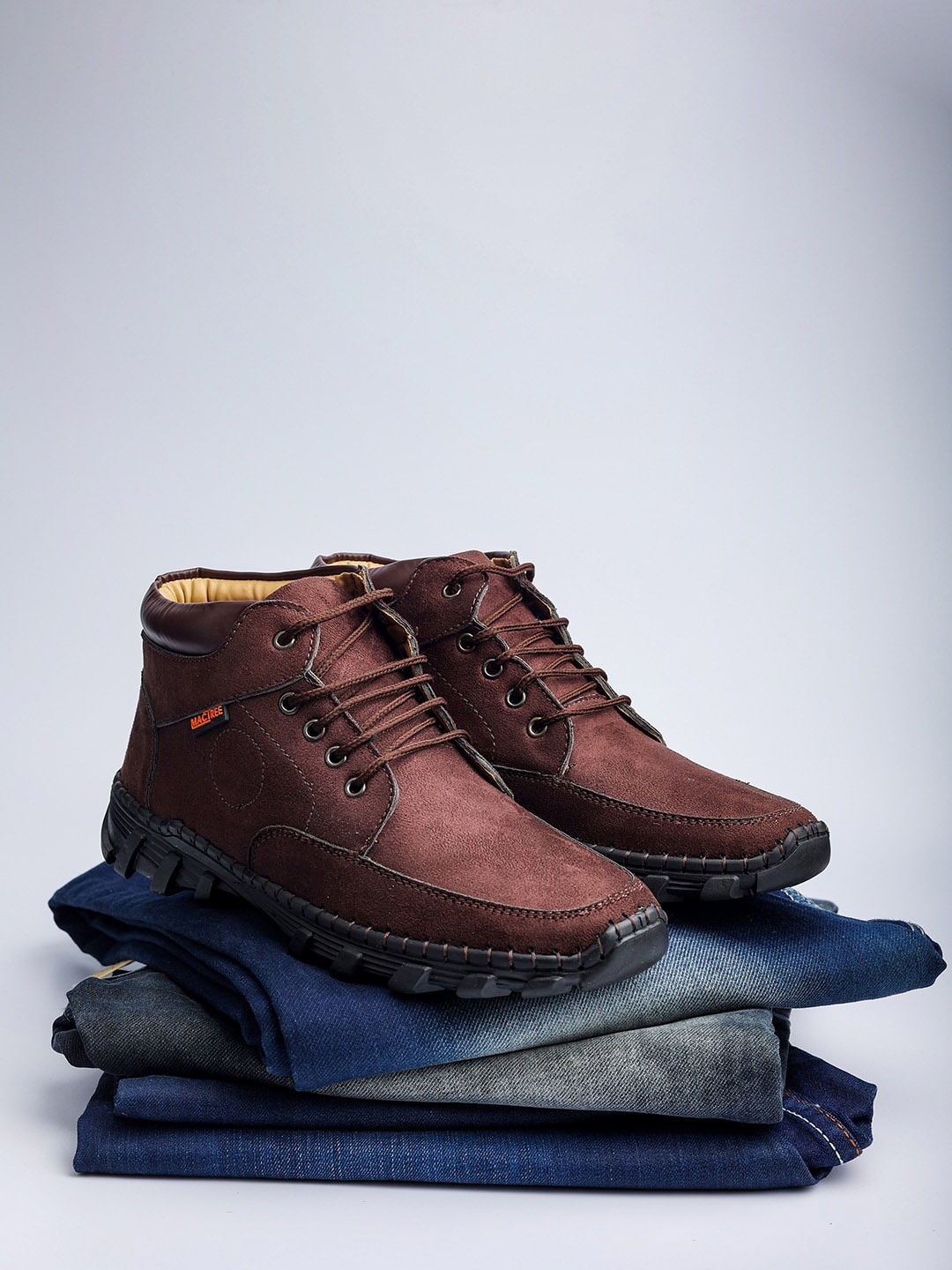 

Mactree Men Suede Mid-Top Sneakers, Brown