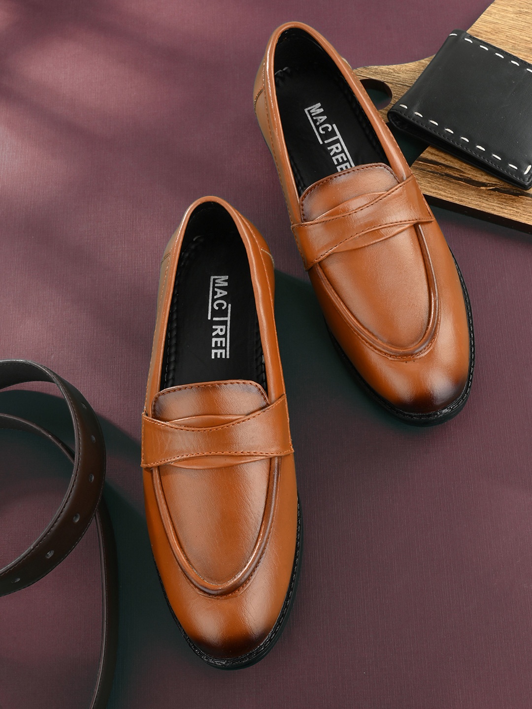 

Mactree Men Tan Solid Formal Shoe