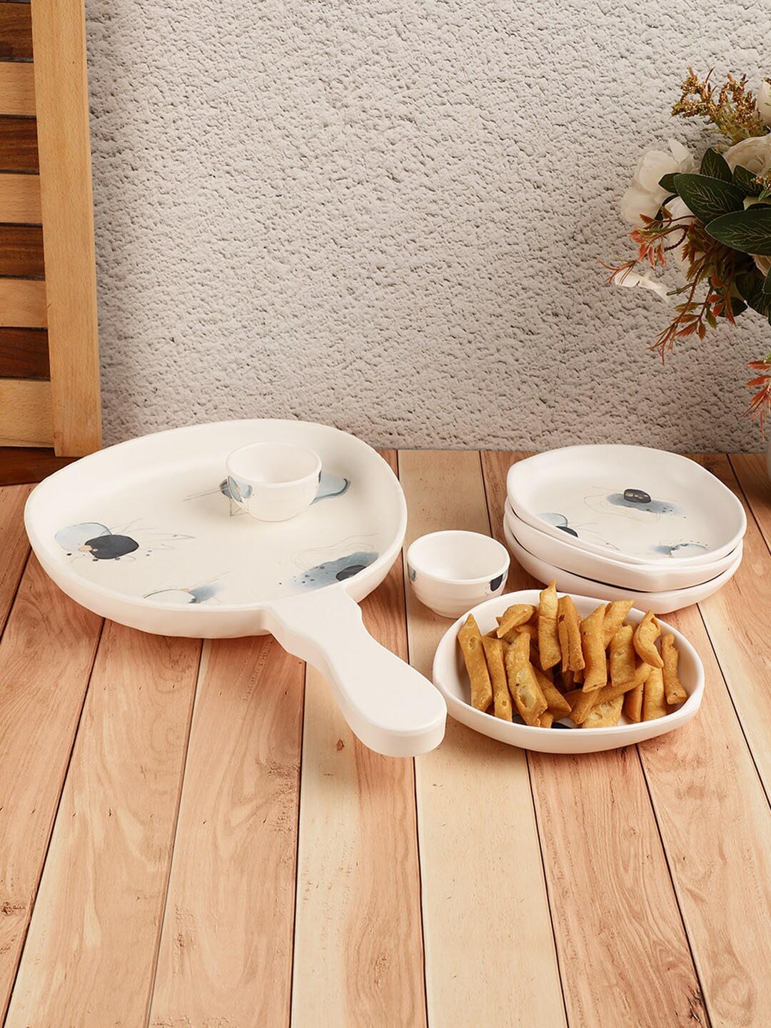 

Servewell White Printed 7-Piece Melamine Serveware