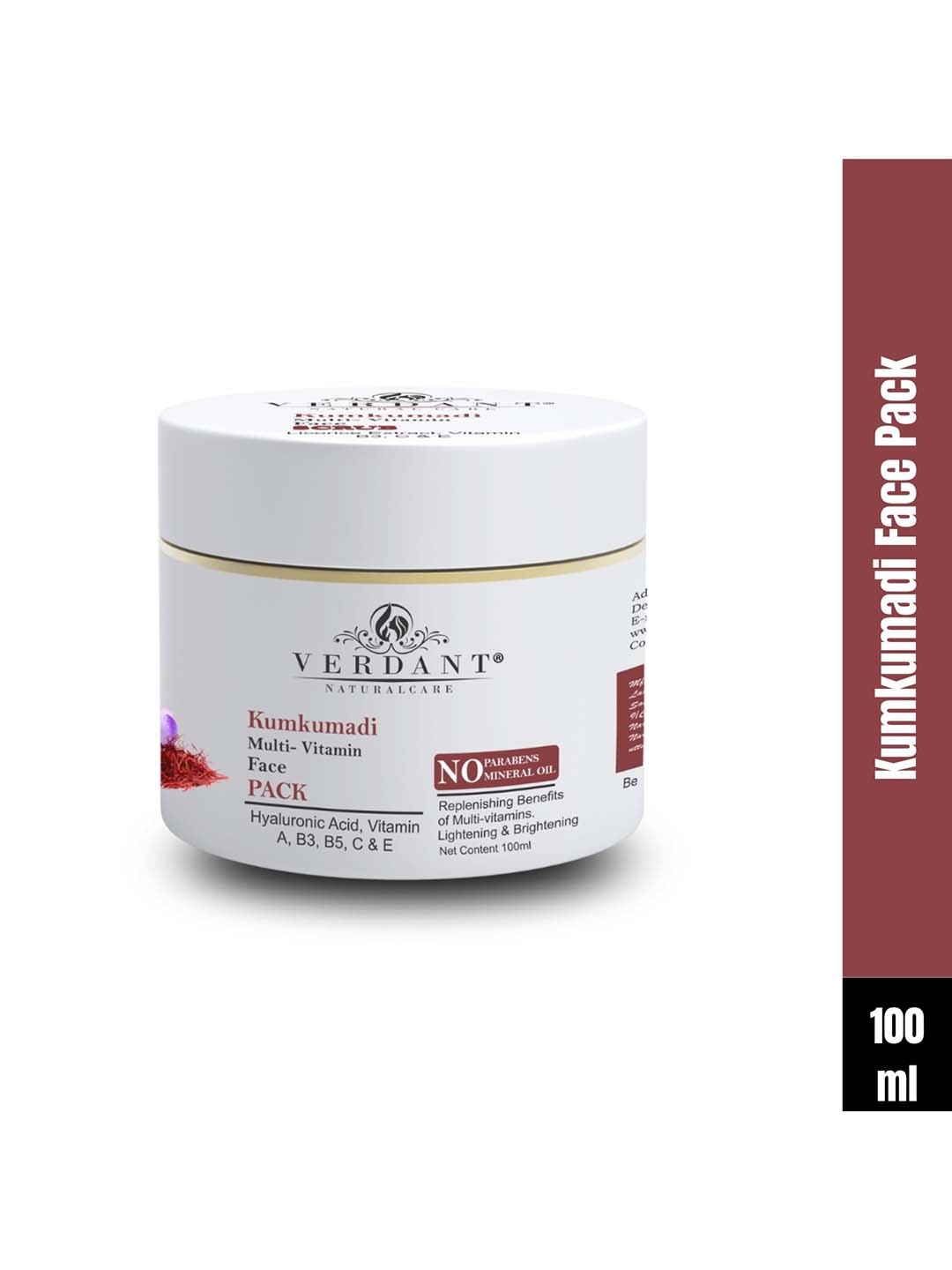 

Verdant Natural Care Ayruvedic Kumkumadi Face Pack 100 ml, Transparent