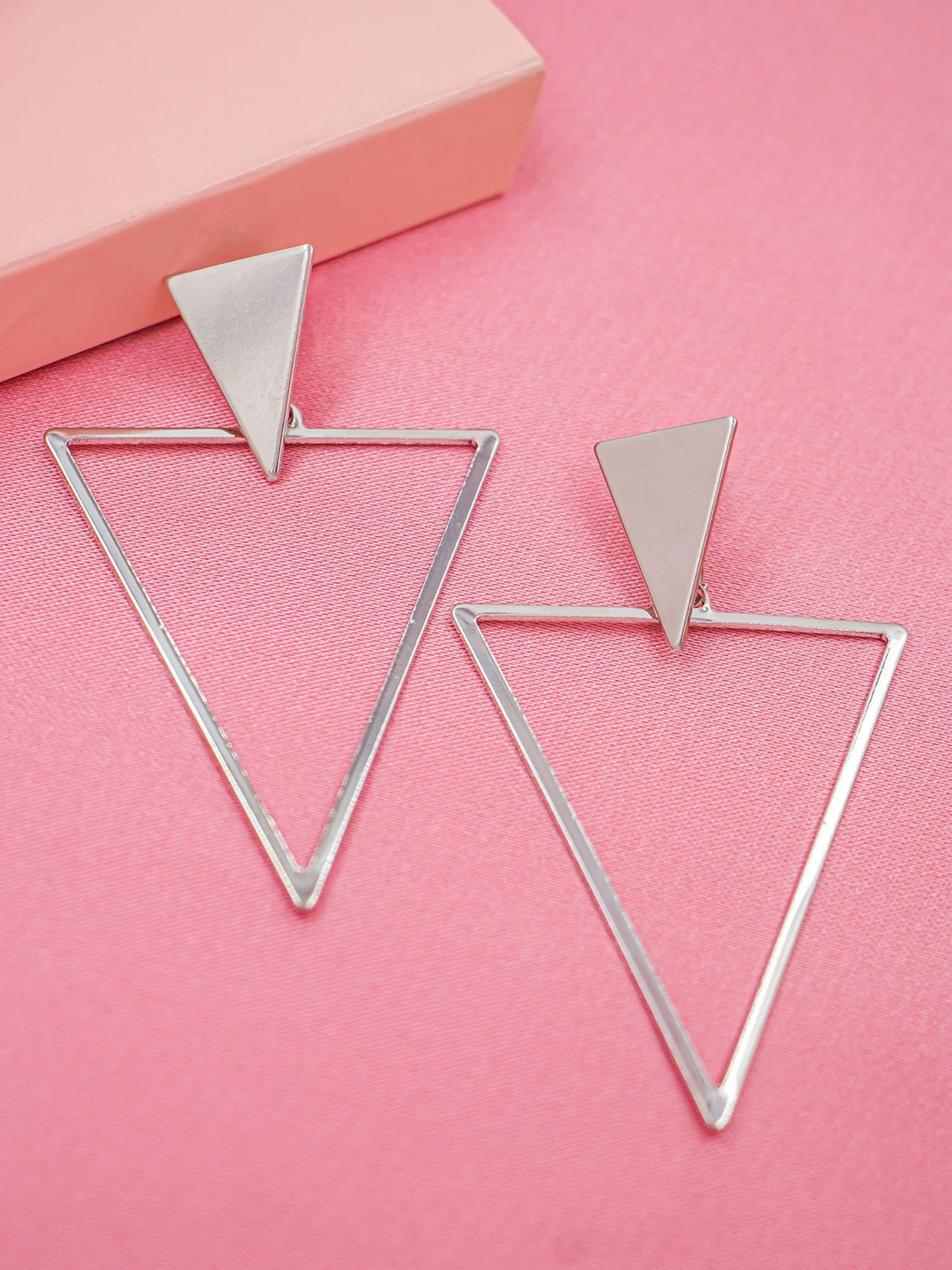 

Bellofox Silver-Plated Triangular Drop Earrings