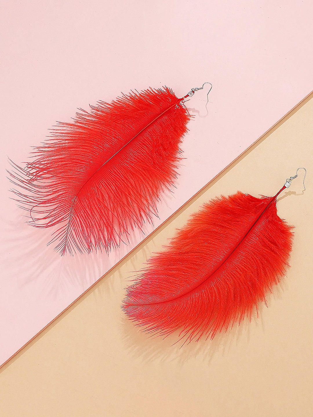 

Bellofox Women Red Contemporary Drop Earrings
