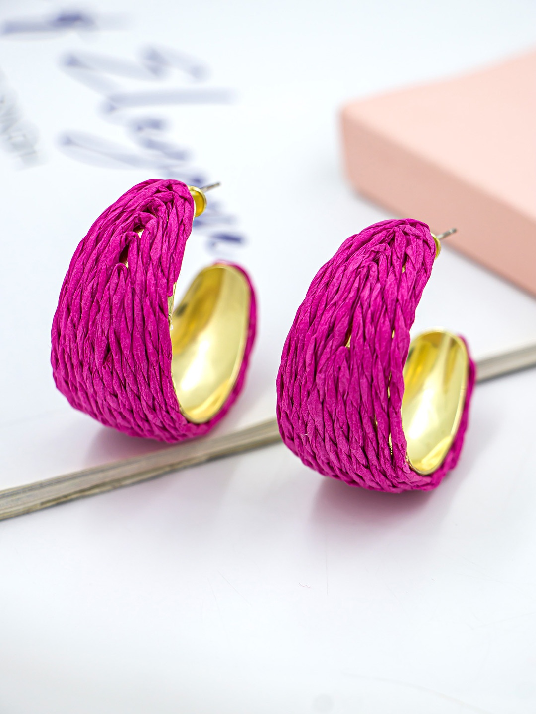 

Bellofox Pink Contemporary Hoop Earrings