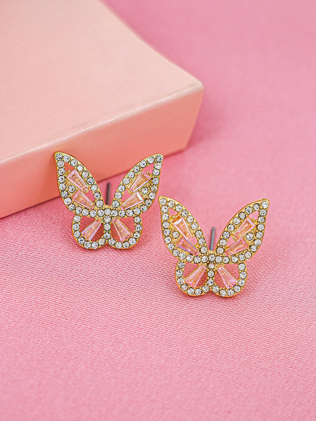 

Bellofox Women Pink & White Contemporary Studs Earrings