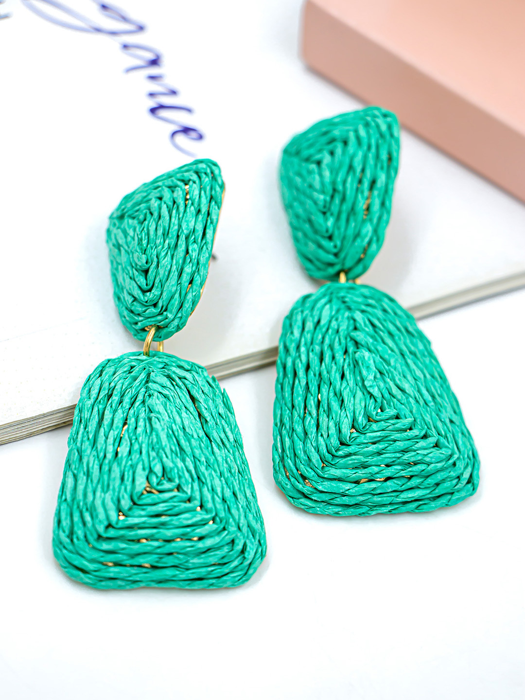 

Bellofox Green Contemporary Drop Earrings