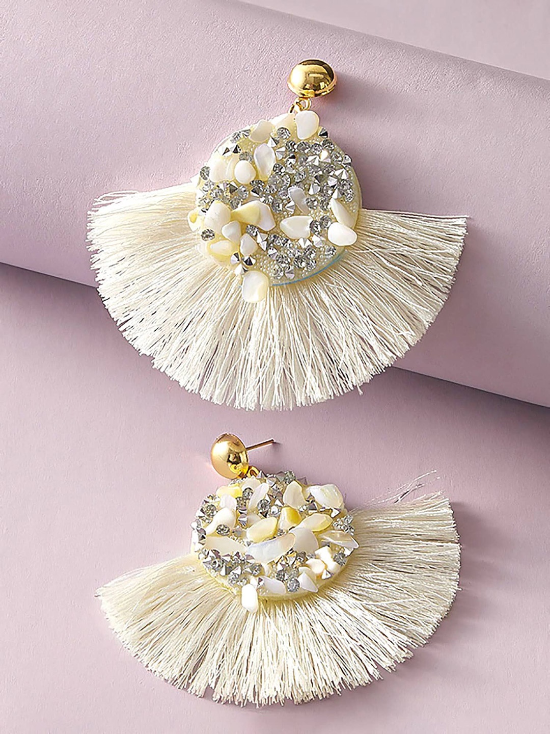 

Bellofox Women White Contemporary Drop Earrings