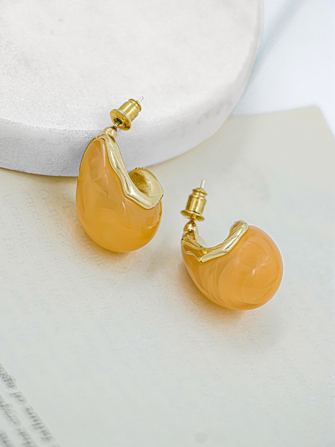 

Bellofox Peach-Coloured Contemporary Studs Earrings