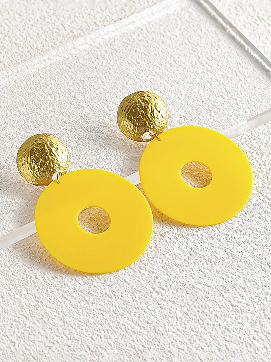 

Bellofox Women Yellow Contemporary Metal Drop Earrings