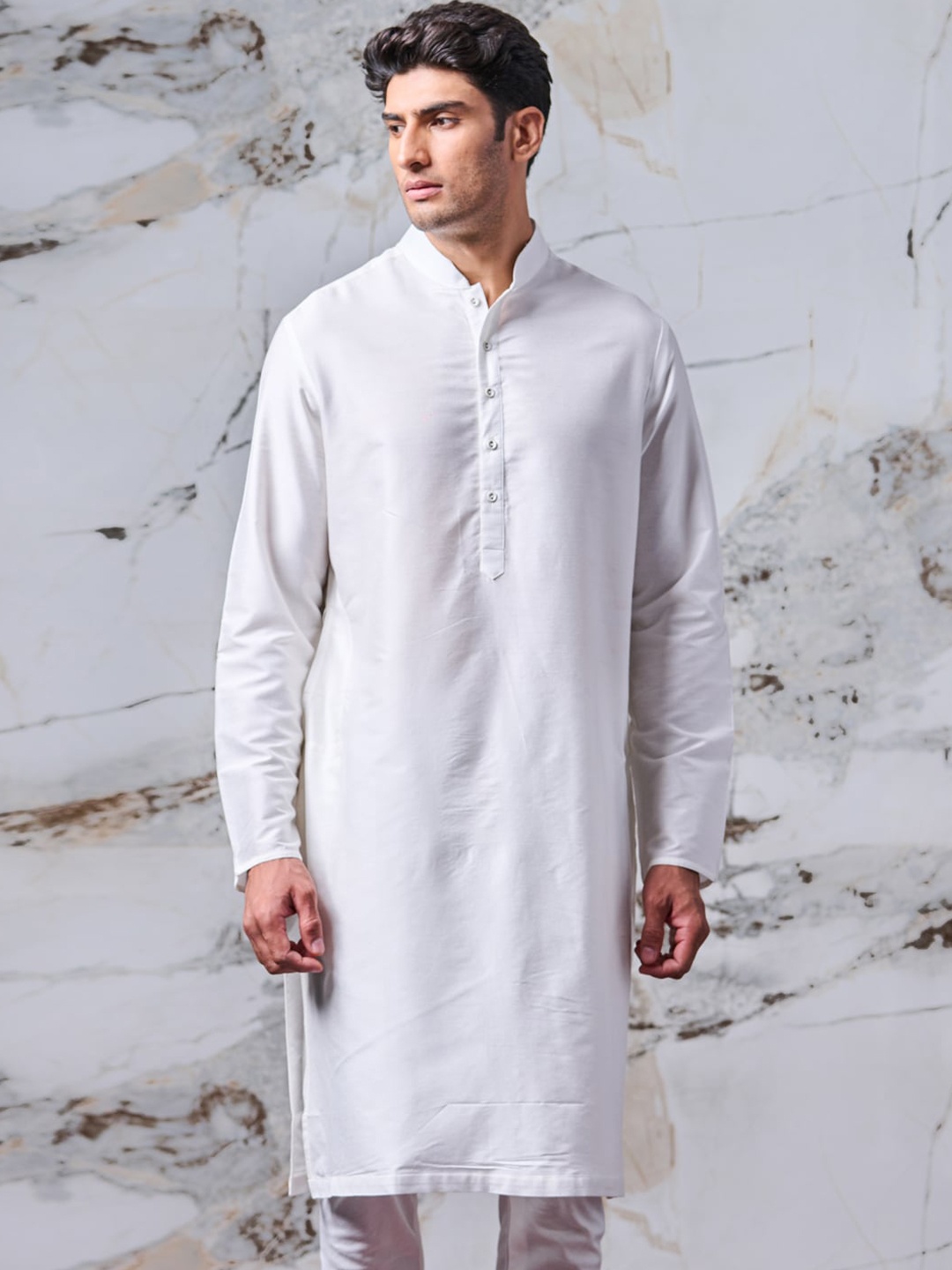 

Tasva Men White Viscose Rayon Kurta