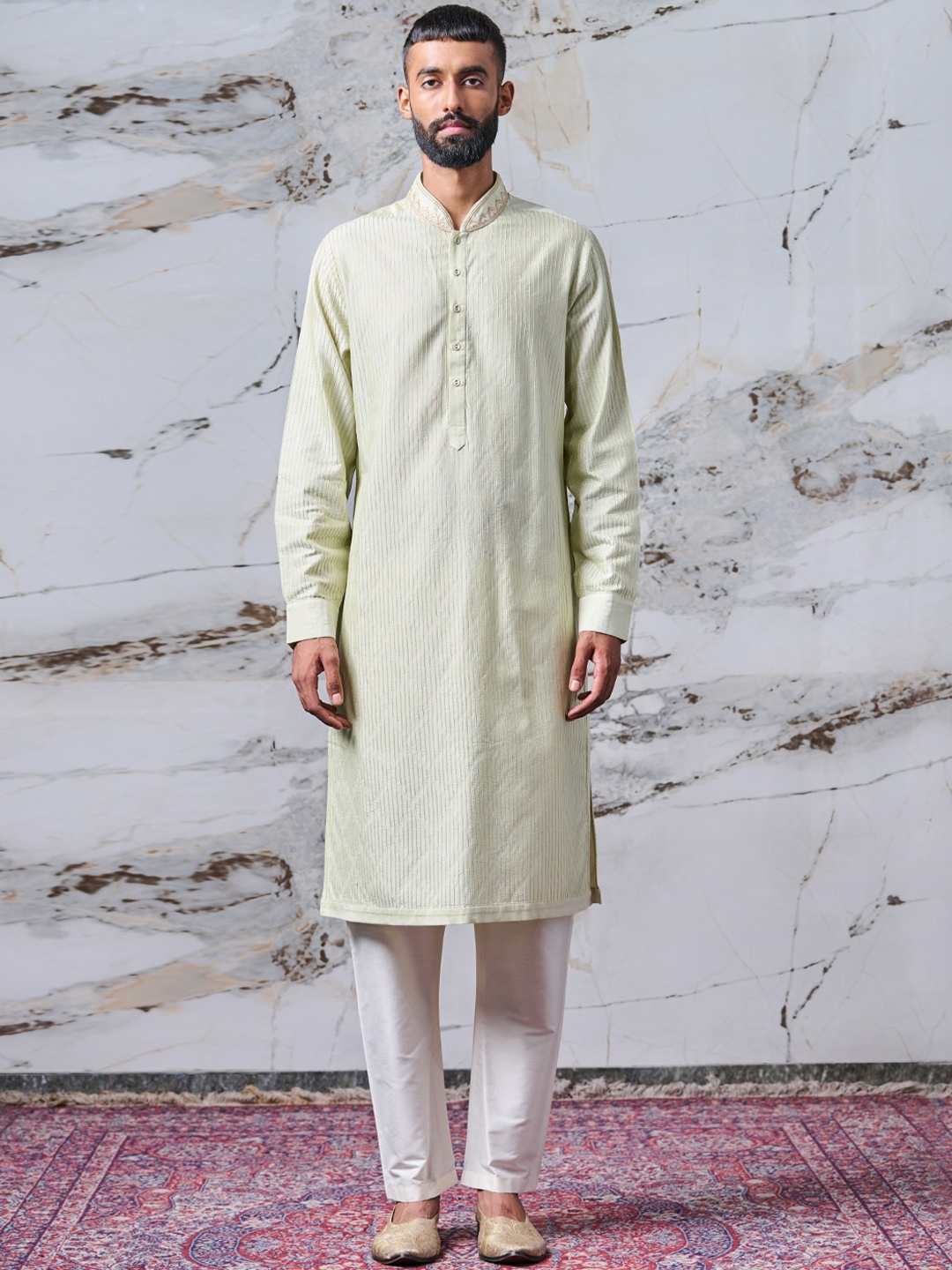

Tasva Men Green Kurta with Trousers