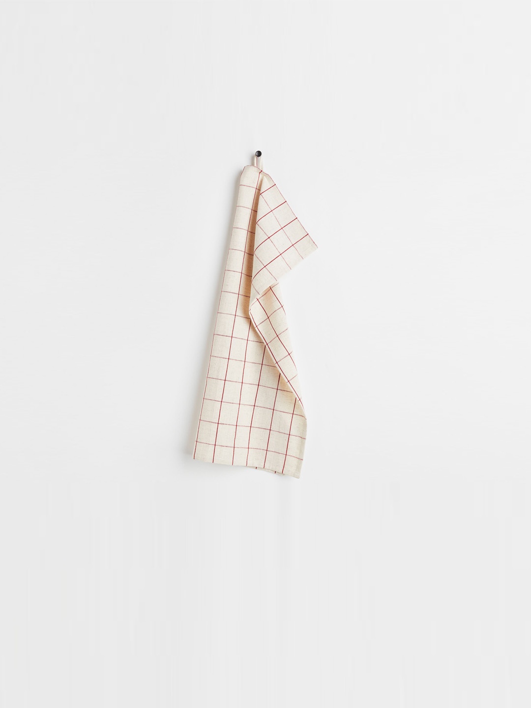 

H&M Beige & Maroon Cotton Linen Checked Tea Towel