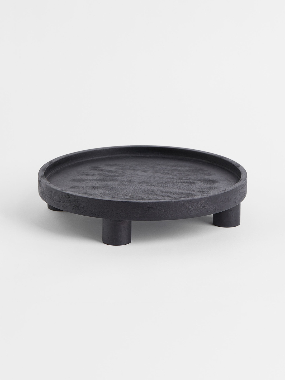 

H&M Black Solid Round Tray On Feet